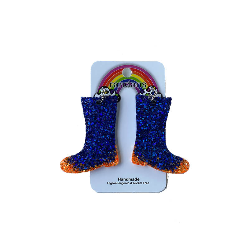Blue Boot Earrings